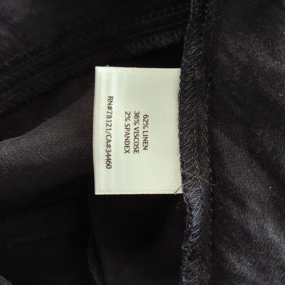 Eileen Fisher Black Linen Blend Shift Dress Lagom Cottage Lagonlook Stretch L - Picture 13 of 14